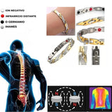 Pulsera Biomagnetica terapéutica de Acero de Titanio Plateada (2X1)