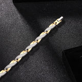 Pulsera Biomagnetica terapéutica de Acero de Titanio Plateada (2X1)