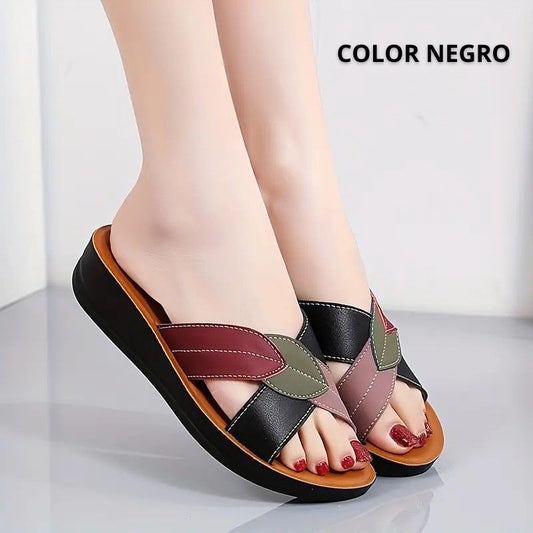 SANDALIAS ORTOPEDICAS CONFORTFLEX™ CRUZADA EN CUERO
